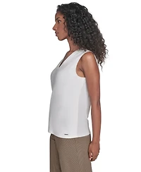 Calvin Klein Women's Mixed-Media Sleeveless Blouse