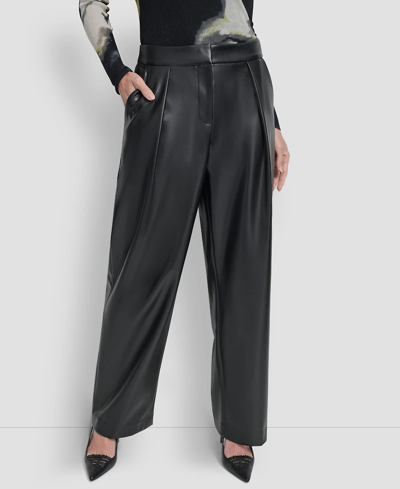 Dkny Women's Wide Leg Pleat Front Pant