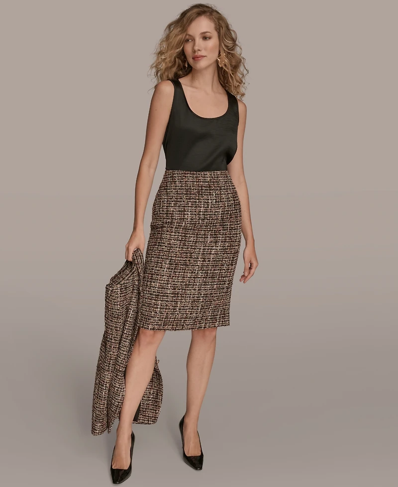 Donna Karan New York Women's Tweed Midi Pencil Skirt