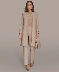 Donna Karan New York Women's Petites Four-Button Long Blazer Coat, Regular &