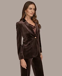 Donna Karan New York Women's Velvet One Button Jacket