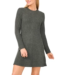 CeCe Women's Long Sleeve Ribbed Sweater Dress