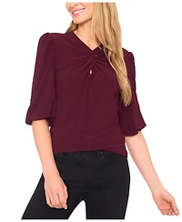 CeCe Women's Twist Keyhole Knit Top