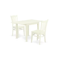 East West Furniture Dining Room Set Linen White
