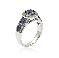 Suzy Levian New York Sterling Silver Sapphire 7 Stone Ring