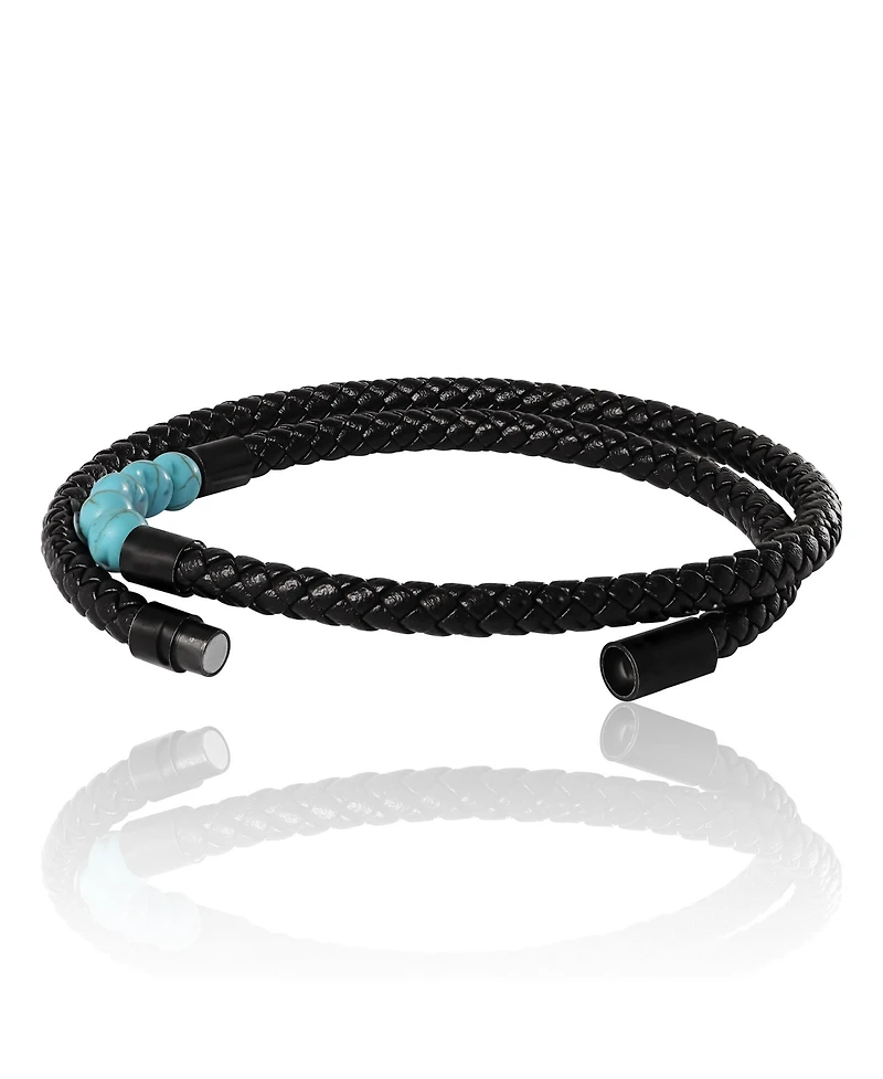Lucky Brand Leather & Turquoise Beaded Bracelet