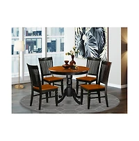 East West Furniture Dining Room Set Black & Cherry