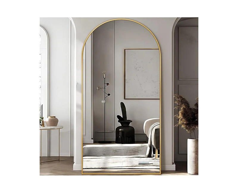 Antok Full Length Mirror, 78"x38" Floor Mirror, Arch Floor Standing Mirror Freestanding Arch Full Body with Stand for Bedroom