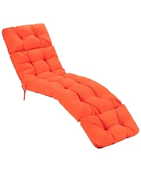 Gymax 73-inch Chaise Lounge Cushion Thickened Recliner Cushion w/ 4 String Ties