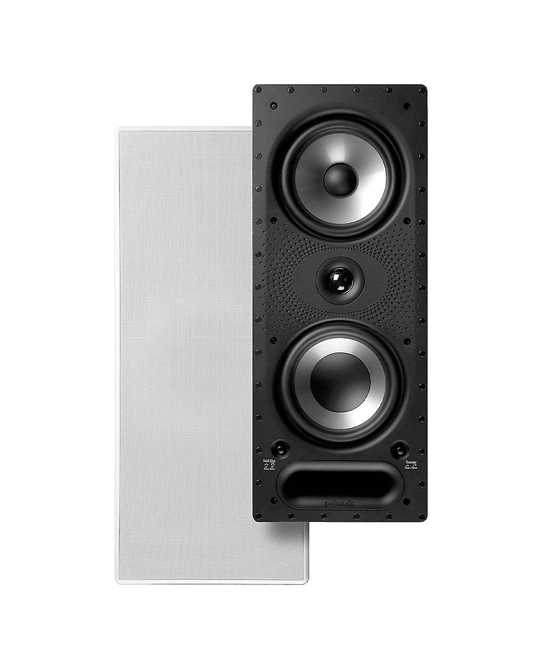 Polk Audio 265-rt 3 Way Vanishing In Wall Speakers and 255c-rt Center Channel Speaker Bundle (White)