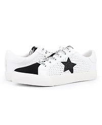 Grande - White Black Rhinestones Women's's Sneaker by
