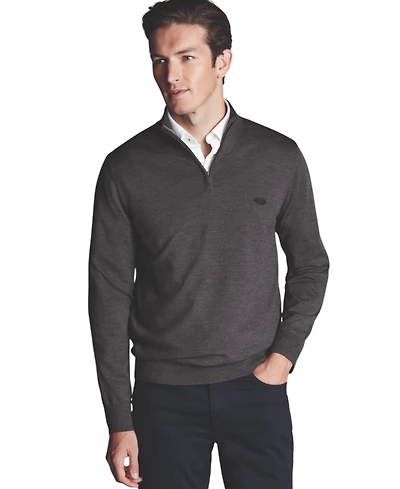 Charles Tyrwhitt Men's New York Jets Merino Zip Neck Sweater