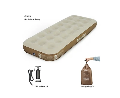 Naturehike 1/2/3 Person Self-Inflating Camping Air Mattresses,3 sizes Thick-Portable Lightweight Unmute-Sleeping Mat with Built-in Inflation Pump