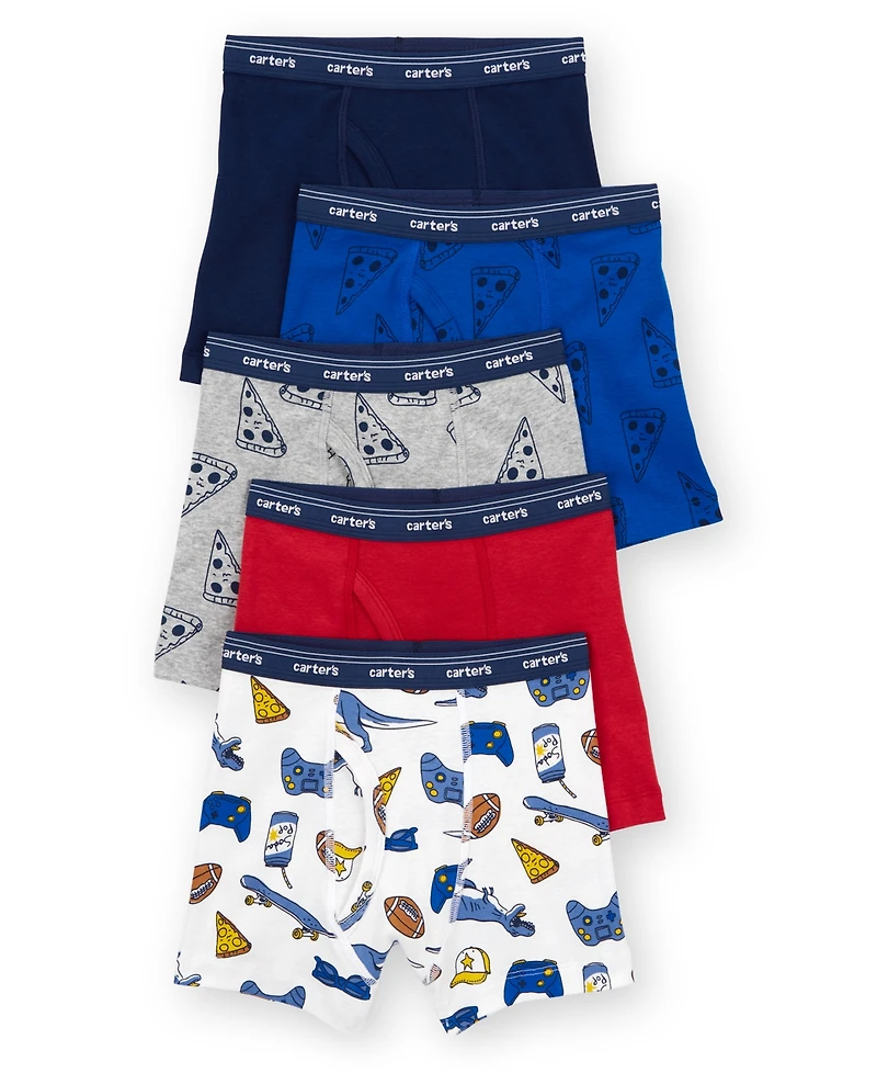 Carter's Little and Big Boys 5-Pack Printed Boxer Briefs