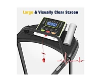 Redliro Senior Treadmill with Long Side Handrails, 300lbs Capacity, Led Display & Heart Rate Sensor, Safe Walking Treadmill for Elderly