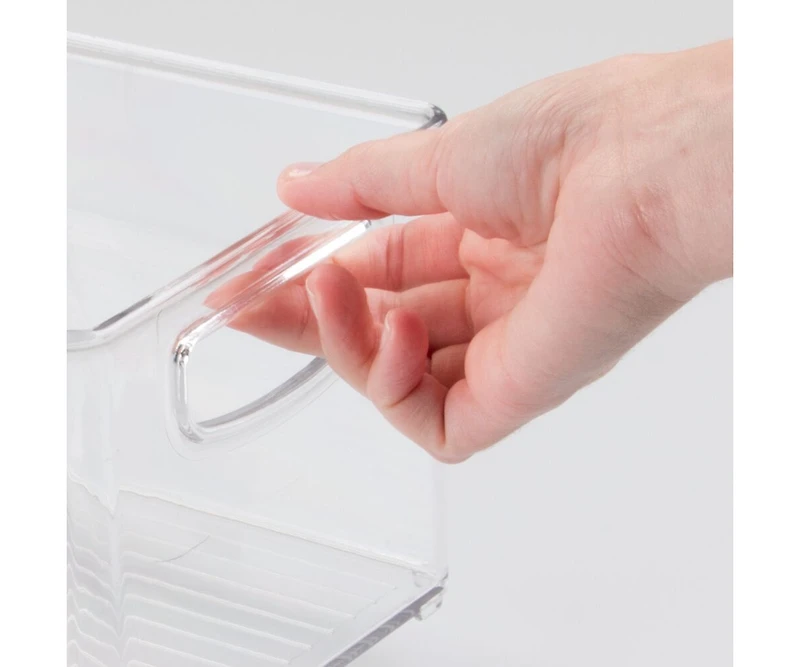 iDesign Plastic Storage Bins with Handles - Set of 3 - Clear