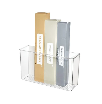 iDesign Adhesive Organizer Bin Damage-Free Hanging for Kitchen- Clear