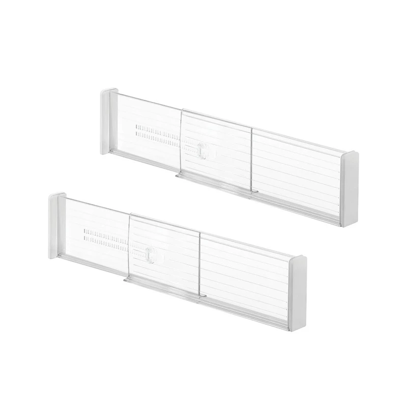 iDesign Expandable Plastic Deep Drawer Dividers - Set of 2