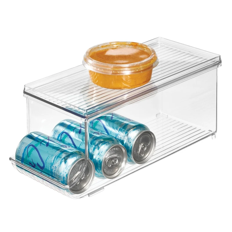 iDesign Soda Can Organizer with Lid for Pantry - Clear