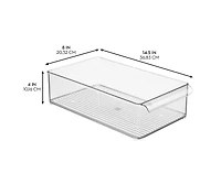 iDesign Large Stackable Fridge or Freezer Bin with Handle - Clear - Made in Usa