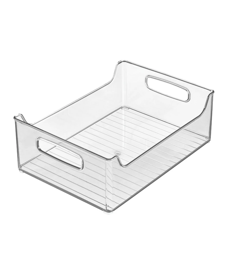 iDesign Plastic Stackable Pantry Bin with Handles, Clear, Made in Usa