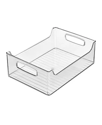 iDesign Plastic Stackable Pantry Bin with Handles, Clear, Made in Usa