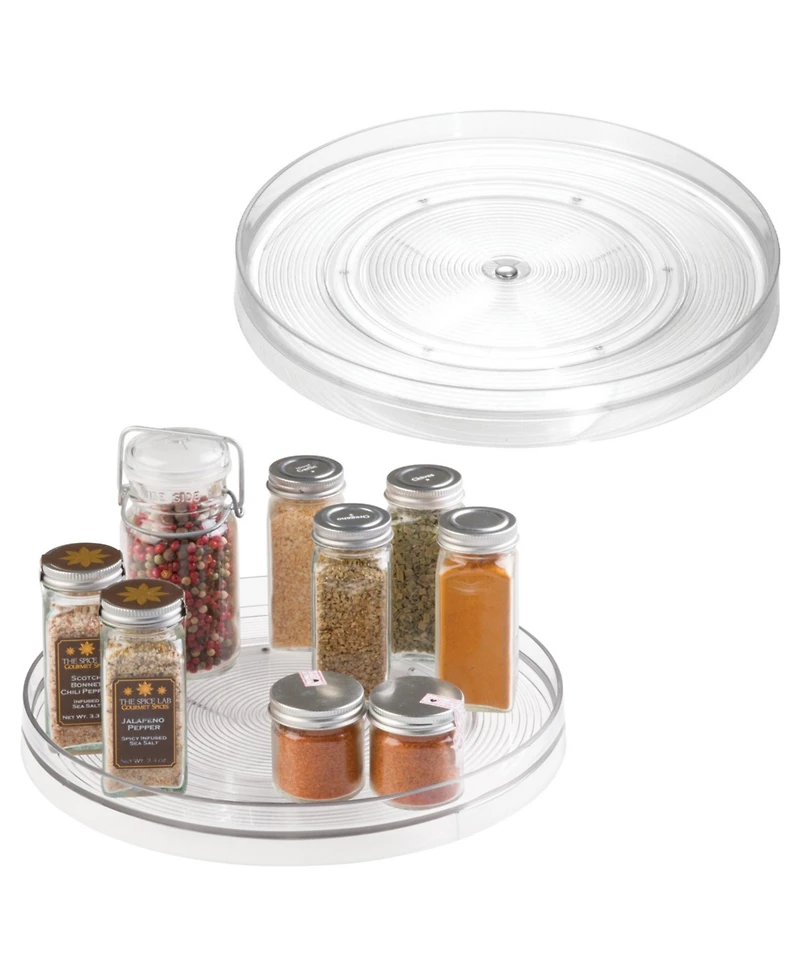 iDesign 11-Inch Round Lazy Susan Organizer - Set of 2 - Clear