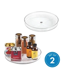 iDesign 9-Inch Round Lazy Susan Organizer - Set of 2 - Clear