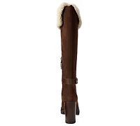 Lauren Ralph Women's Tasha Suede & Shearling Tall Heel Boot