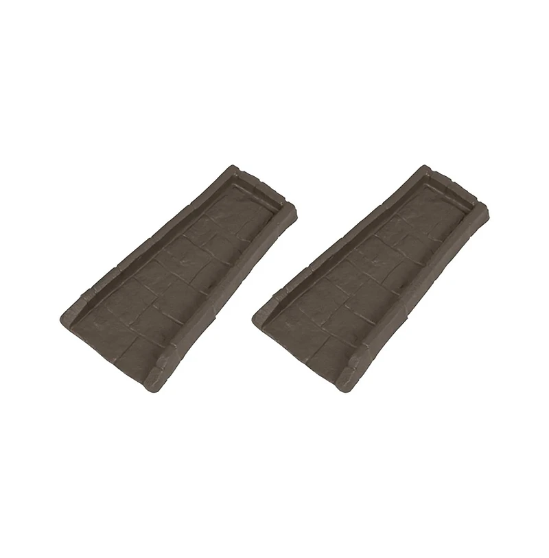 Suncast Outdoor Decorative Rain Gutter Downspout Splash Block, Java (2 Pack)