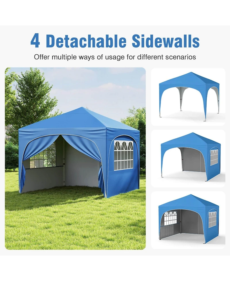 10 X Ft Pop up Canopy Tent Outdoor Easy Setup Sunshade with Wheeled Bag