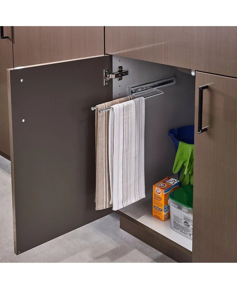 Rev-a-Shelf Pullout Dish Towel Bar Under Kitchen Cabinet, Chrome, 563-51-c