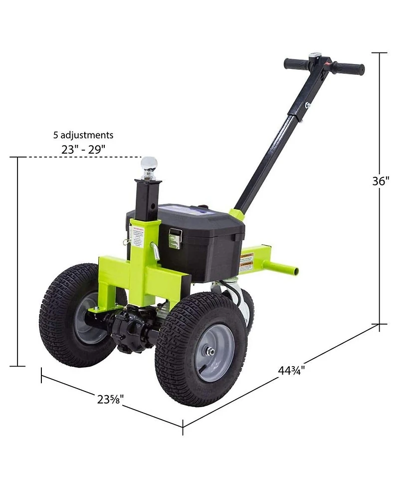 Tow Tuff Tmd-35ETD8 Adjustable 3500 Lbs Capacity Electric Trailer Dolly, Green
