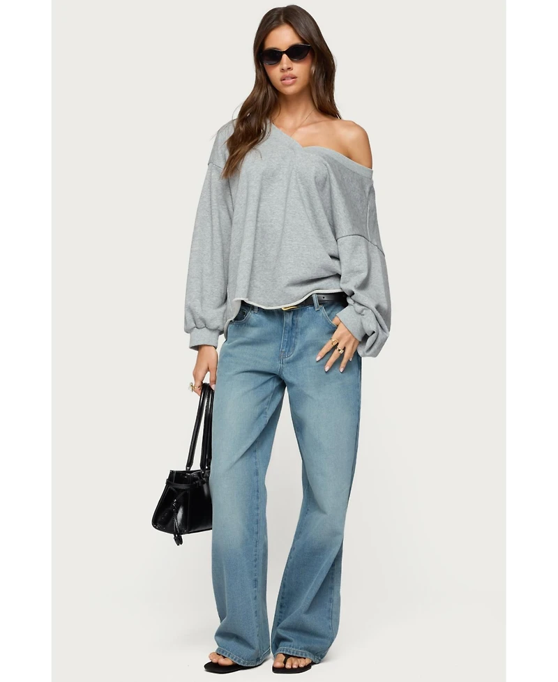 Edikted Women's Raelynn Washed Low Rise Jeans