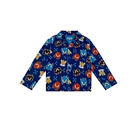 Sonic Little and Big Boys 2-Piece Coat Style Top Pants Pajama Set