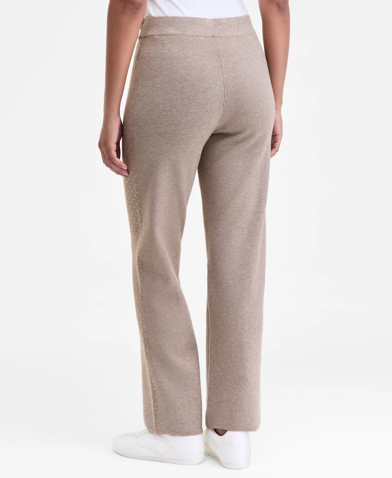 I.n.c. International Concepts Women's Rhinestone Drawstring-Waist Knit Pants, Macy's Exclusive