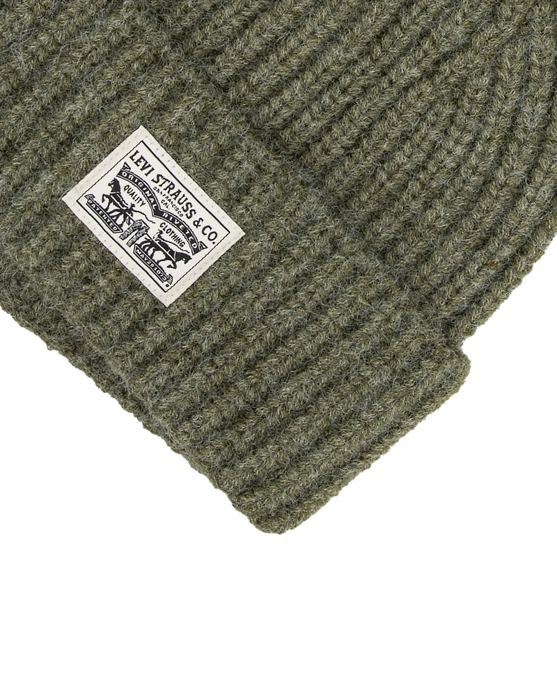 Levi's Men's Heathered Rib Knit Fashion Beanie