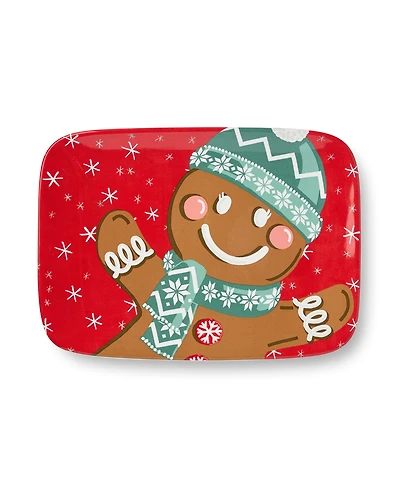Certified International Christmas Whimsy Gingerbread Rectangular Platter