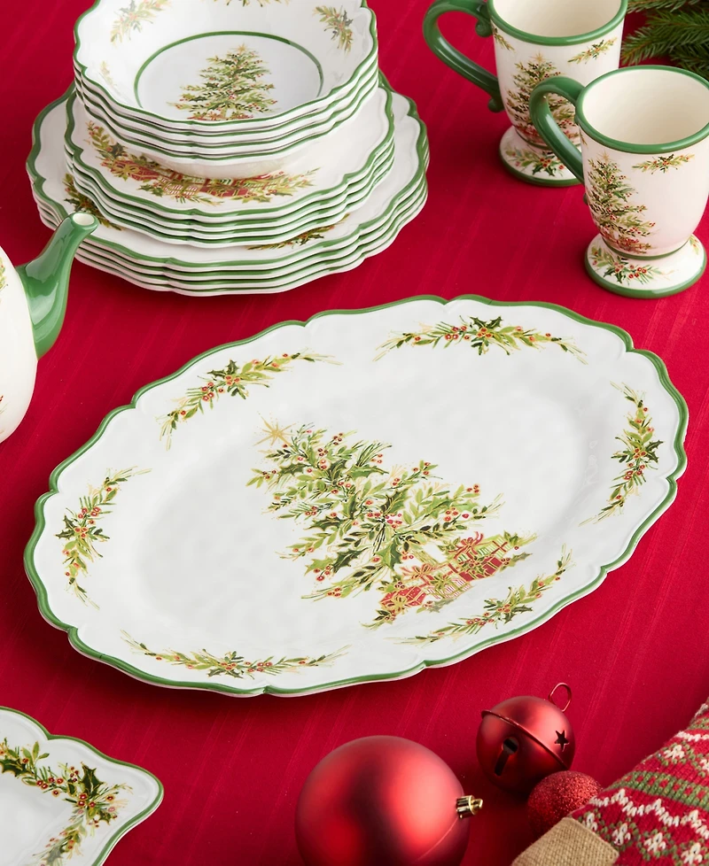 Certified International Holly Tree Melamine 2-Pc. Serving Platters