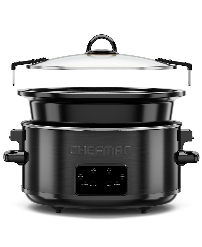 Chefman Easy-Set 6 Quart Digital Slow Cooker with Locking Lid
