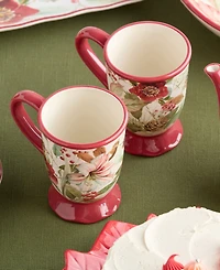 Certified International Winter Blooms Mugs, Set of 4