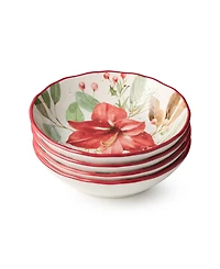 Certified International Winter Blooms Soup Bowls, Set of 4