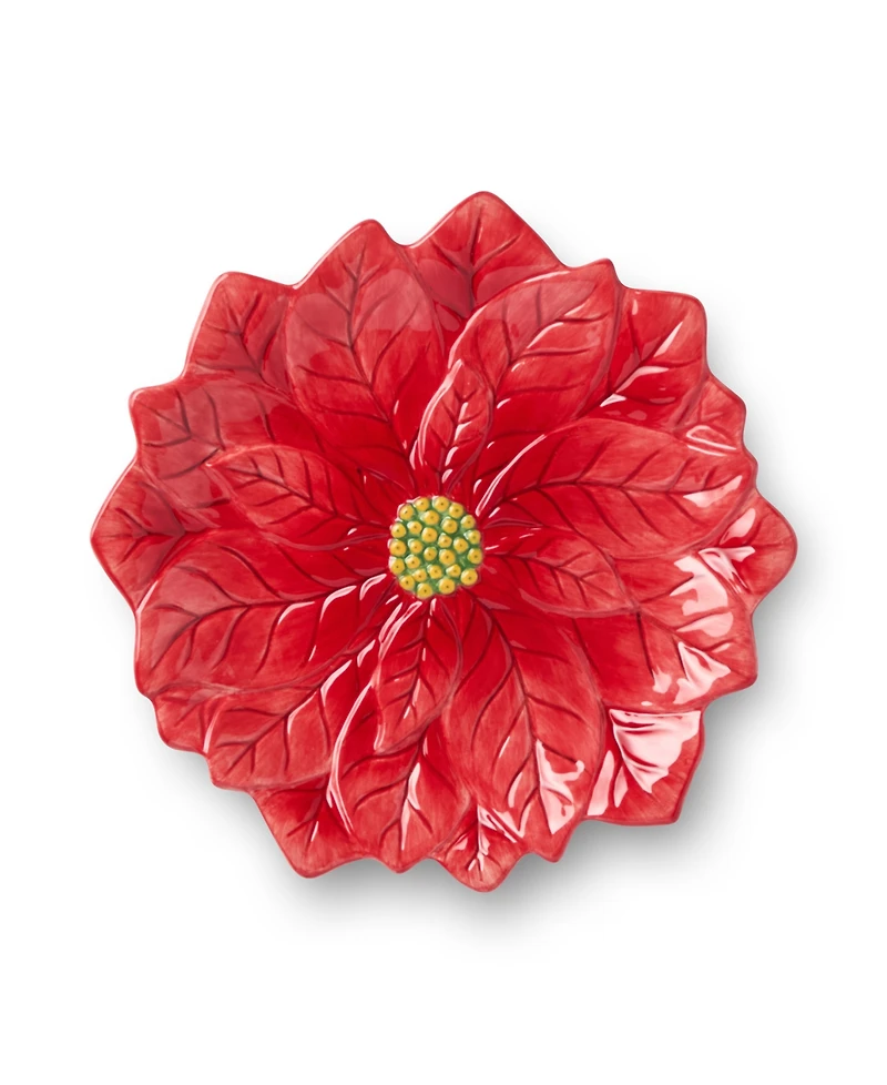Certified International Winter Blooms Poinsettia Dessert Plates, Set of 4