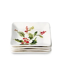 Certified International Holly Vines Canape Plates, Set of 4