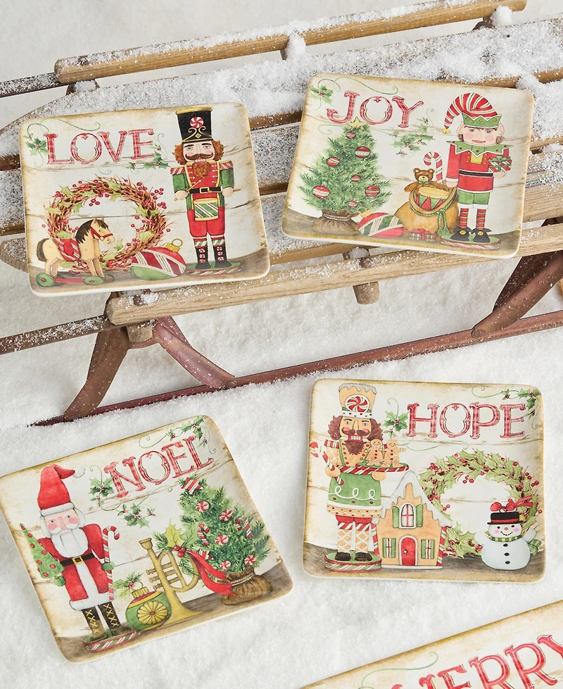 Certified International Nutcracker Parade Dessert Plates, Set of 4