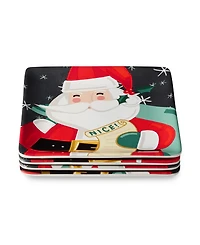 Certified International Christmas Whimsy Santa Dessert Plates, Set of 4