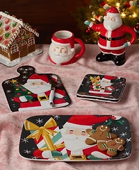 Certified International Christmas Whimsy Santa Mugs, Set of 4