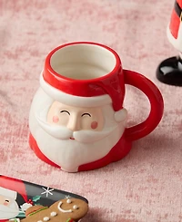 Certified International Christmas Whimsy Santa 3-d Mugs, Set of 4