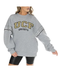 Gameday Couture Women's Heather Gray Ucf Knights Competitive Edge Oversized Fleece Pullover Sweatshirt