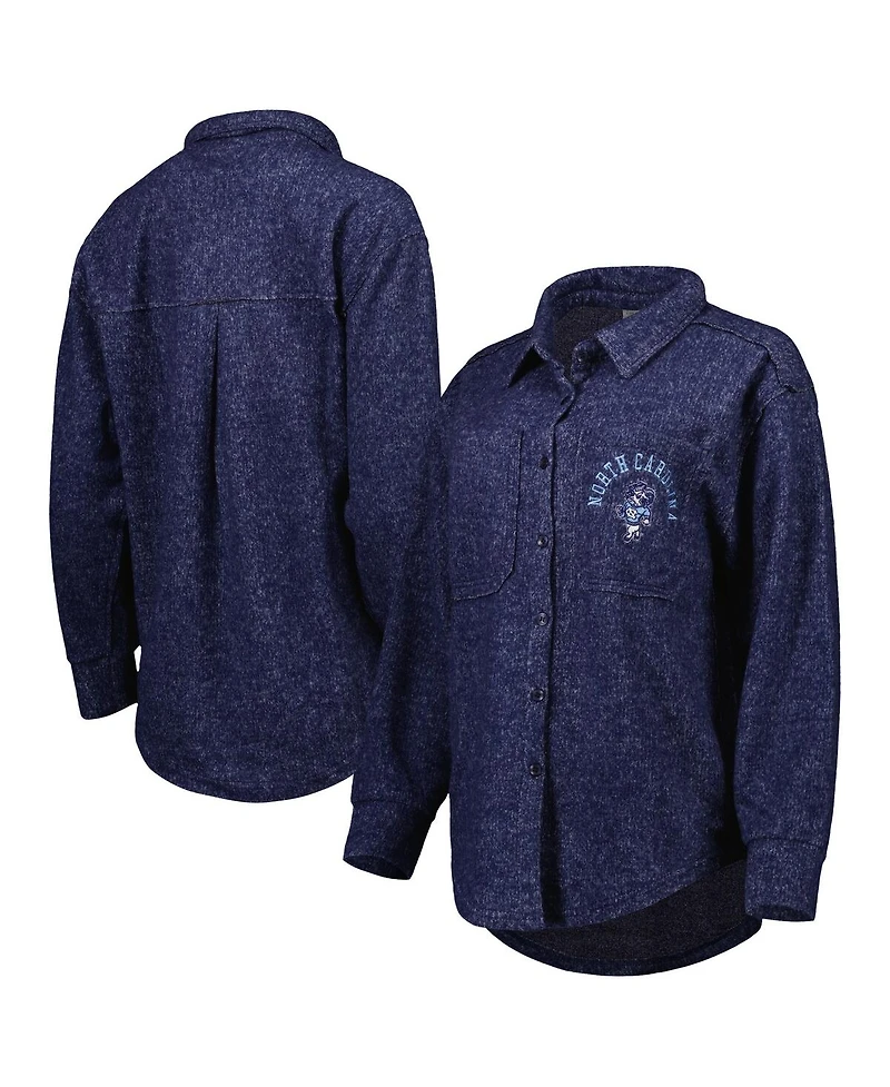 Gameday Couture Women's Navy North Carolina Tar Heels Switch It Up Tri-Blend Button-Up Shacket